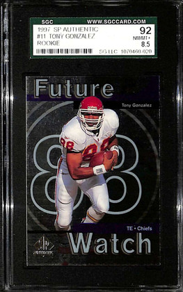 1997 SP Authentic 11 Tony Gonzalez Rookie SGC 92 8.5 NM/MT+
