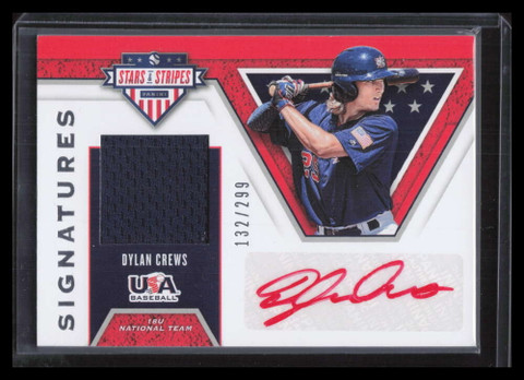 2019 USA Stars and Stripes Material Signature Dylan Crews RC Jersey Auto 132/299