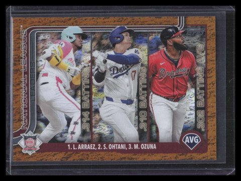 2025 Topps Gold Holo Foil 347 Marcell Ozuna Luis Arraez Shohei Ohtani LL 12/50 