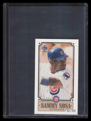 2001 Private Stock PS-206 Stars 6 Sammy Sosa 21/315 Jersey Number