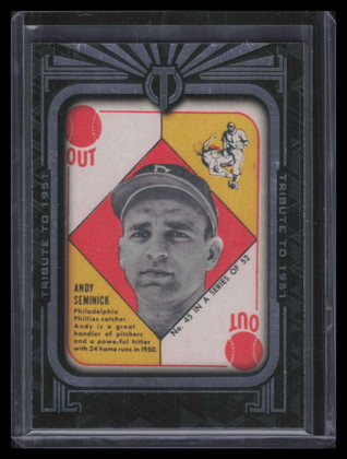 2019 Topps Tribute Framed Tribute to '51 Topps t51pm Andy Seminick Red Backs