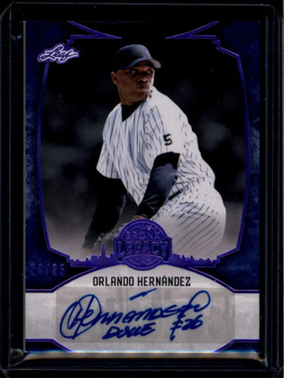 2024 Leaf A Bronx Legacy Autographs Spectrum Purple Orlando Hernandez Auto 34/35