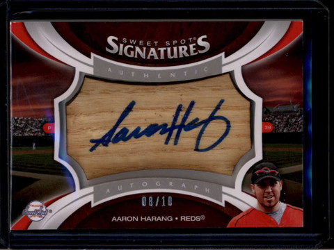2006 Sweet Spot Veteran Signatures Bat Barrel Blue Ink Aaron Harang Auto 8/10