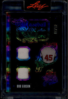 2025 Leaf Seasons in the Sun Baseball Lore Rainbow Bob Gibson Dual Jersey 4/12