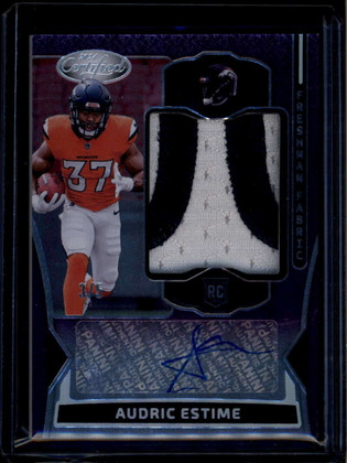 2024 Certified Freshman Fabric Signatures Purple Audric Estime RC Patch Auto 3/5