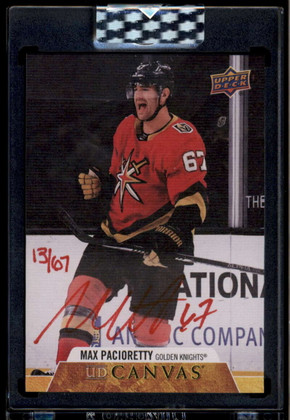 2020-21 Upper Deck Clear Cut Canvas Signatures Red Ink Max Pacioretty Auto 13/67