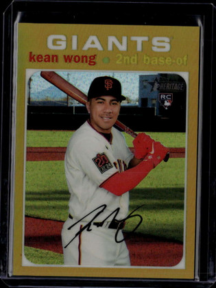 2020 Topps Heritage Chrome Gold Refractor thc541 Kean Wong Rookie 4/5