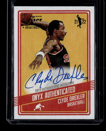 2021-22 Onyx Vintage Autographs Blue VACD Clyde Drexler Auto /50
