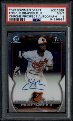 2023 Bowman Chrome Draft Autographs CDAEBR Enrique Bradfield Jr. RC Auto PSA 9