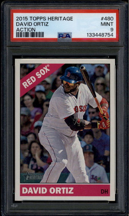 2015 Topps Heritage 480b David Ortiz Action SP PSA 9 MINT