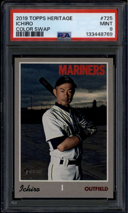 2019 Topps Heritage Team Color Swap Variations 725 Ichiro Suzuki SP PSA 9 MINT