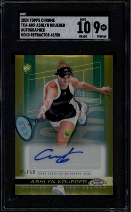 2024 Topps Chrome Autographs Gold Refractor Ashlyn Krueger Auto 45/50 SGC 9