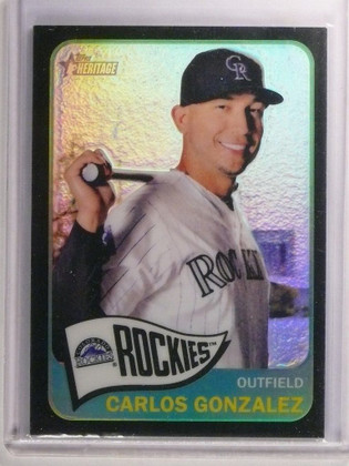 2014 Topps Heritage Carlos Gonzalez Black Refractor #D43/65 #494