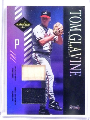 2003 Leaf Limited TNT Tom Glavine Dual Bat Jersey #D08/25 #65