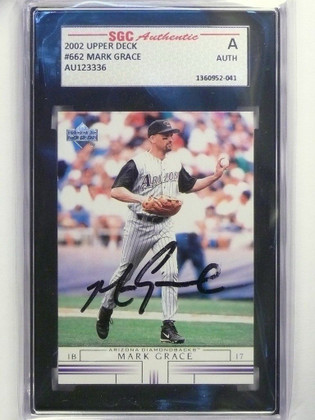 2002 Upper Deck Mark Grace #662 Autograph auto SGC Authentic Slabbed