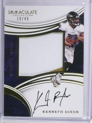 2016 Panini Immaculate Kenneth Dixon Rookie Patch Autograph #D19/49 #KDI