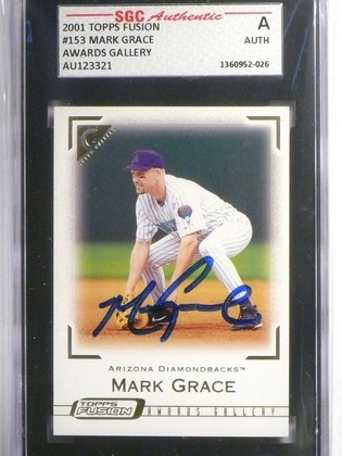 2001 Topps Fusion Mark Grace Autograph SGC Authentic #153
