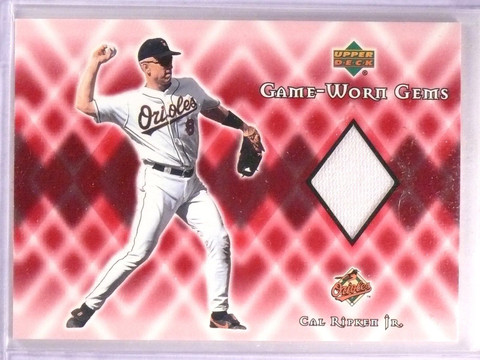 2002 Upper Deck Cal Ripken Jr. Game Worn Gems Jersey #GCR