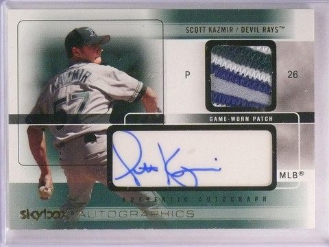 2005 Skybox Autographics Scott Kazmir Gold Embossed Patch Autograph #D01/15