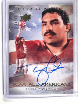 2011 Upper Deck Legends All Americans Tony Casillas auto autograph #D09/70