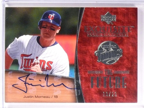 2007 UD Exquisite Justin Morneau The Future Rookie Autograph #D19/20 #TFJM
