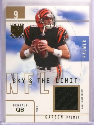 2003 Fleer Skybox LE Carson Palmer Sky's The Limit Jersey #D03/10 #SLCP2