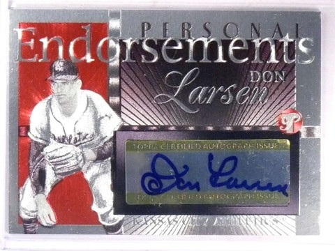 2005 Topps Pristine Endorsements Don larsen autograph auto #PEA-DL