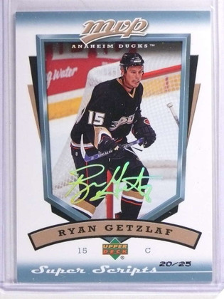 2006-07 Upper Deck MVP Super Scripts Ryan Getzlaf #D20/25 #9