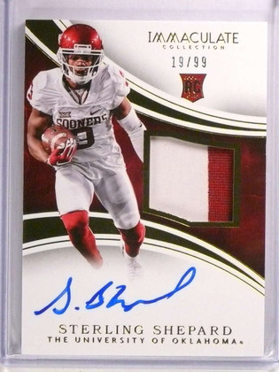 2016 Immaculate Sterling Shepard autograph auto patch rc rookie #D19/99