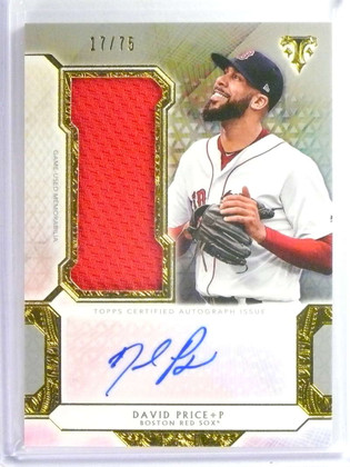 2018 Topps Triple Threads Unity Silver Jersey Autograph David Price #17/75