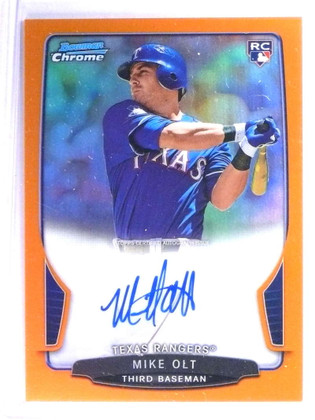 2013 Bowman Chrome Rookie Orange Refractor Autograph Mike Olt #D07/25 