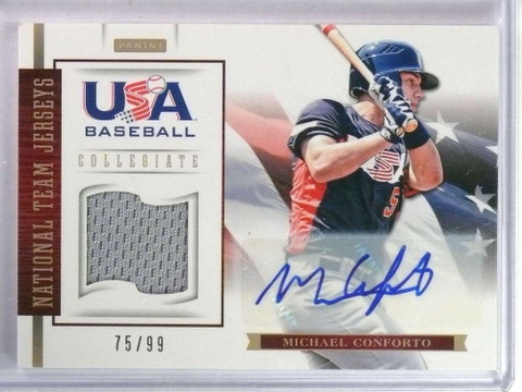 2012 Panini USA Baseball Collegiate Autograph Jersey Michael Conforto #/99