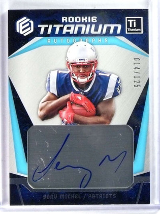 2018 Panini Elements Rookie Titanium Autograph Sony Michel #D014/125 