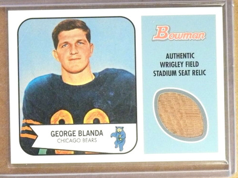 2001 Bowman George Blanda Rookie Reprints Wrigley Field Seat Relic #RREGB