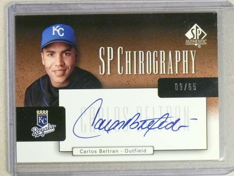 2004 SP Authentic Chirography Bronze Carlos Beltran Autograph Auto #D09/65