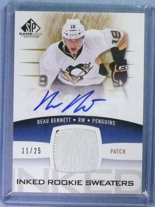 2013-14 SP Game Used Inked Rookie Sweaters Beau Bennett Patch Auto #D11/25