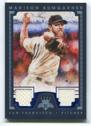 2016 Diamond Kings DK Materials Framed Blue Madison Bumgarner Dual Jersey 10/15