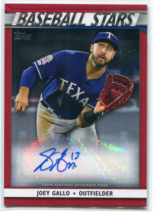 2020 Topps Update Baseball Stars Autographs Red BSAJG Joey Gallo Auto 19/25