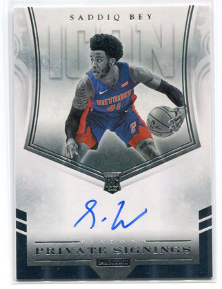 2020-21 Panini Private Signings PSISBE Saddiq Bey Rookie Auto