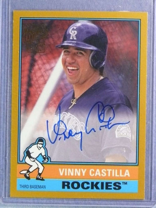 2015 Topps Archives Fan Favorites Gold Vinny Castilla Autograph #17/50 #FFAVC