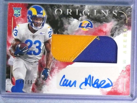 2020 Panini Origins Red Cam Akers Rookie RC Patch Jersey Autograph Auto #49/99