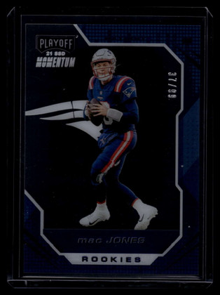 2021 Panini Chronicles Playoff Momentum Rookies Blue 9 Mac Jones Rookie 37/99