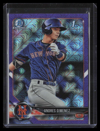 2018 Bowman Chrome Mega Box Purple Refractor bcp72 Andres Gimenez RC 164/250