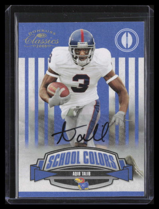 2008 Donruss Classics School Colors Autographs 40 Aqib Talib Rookie Auto 19/50