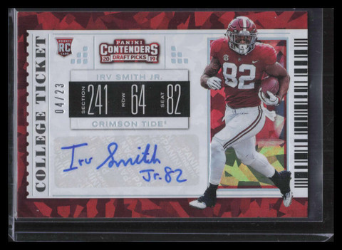 2019 Panini Contenders Draft Picks Cracked Ice 138b Irv Smith Rookie Auto 4/23