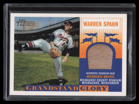 2004 Topps Heritage Grandstand Glory Warren Spahn Milwaukee Country Stadium Seat