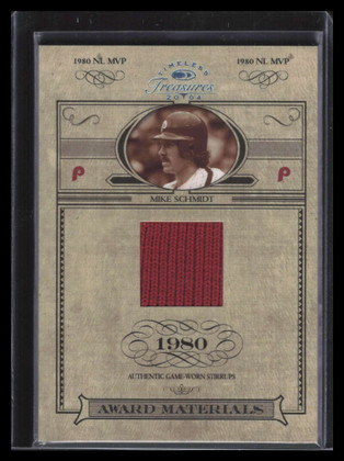 2004 Timeless Treasures Award Materials Mike Schmidt 80 MVP Stirrups Socks 74/80