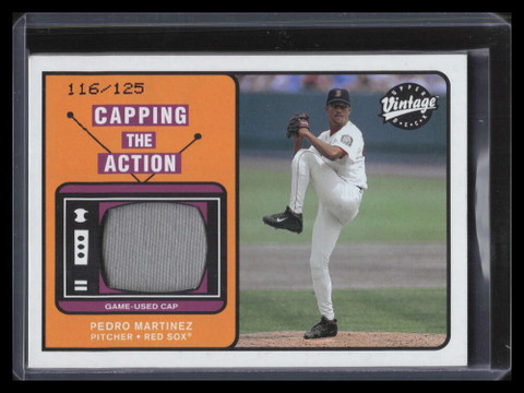 2003 Upper Deck Vintage Capping the Action PM Pedro Martinez Cap Hat 116/125