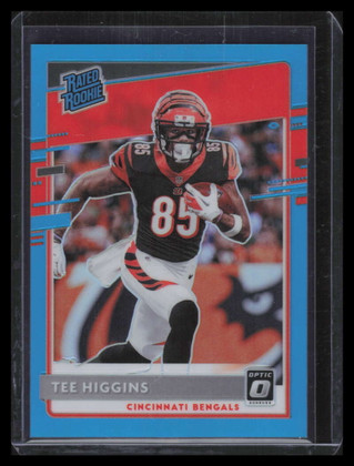2020 Donruss Optic Aqua Refractor 160 Tee Higgins RR Rated Rookie 67/299