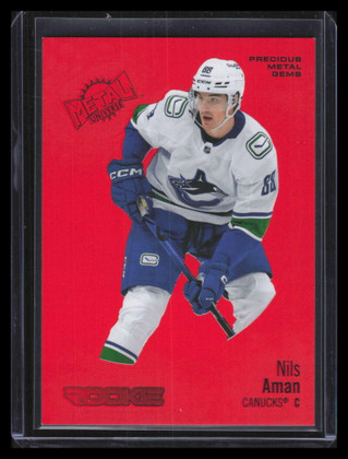 2022-23 Metal Universe Precious Metal Gems Red 194 Nils Aman Rookie 85/100